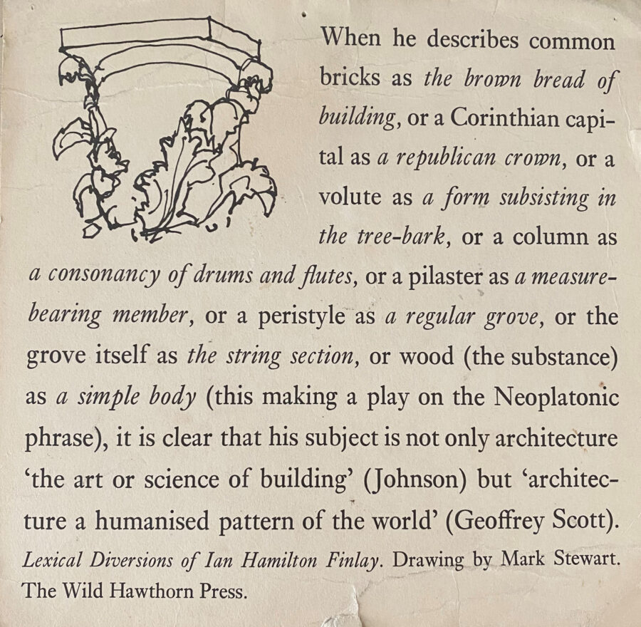 Fig 1 Lexical Diversions of Ian Hamilton Finlay