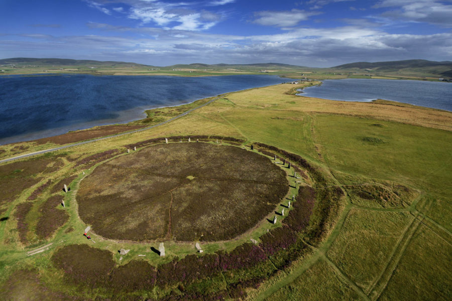 Ring of Brodgar, Orkney, from the air. Photograph by Jim Richardson