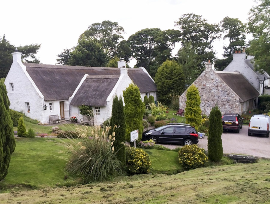 thatched cottages swanston village scotland copy