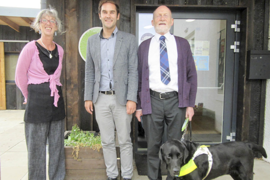 Development Manager Donna McArdle, City of Edinburgh Council Leader Adam McVey and Local Councillor Derek Howie - at Bridgend Farmhouse, Edinburgh, for the opening party.