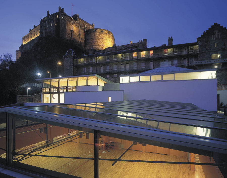 Dance Base , Edinburgh with Edinburgh Castle