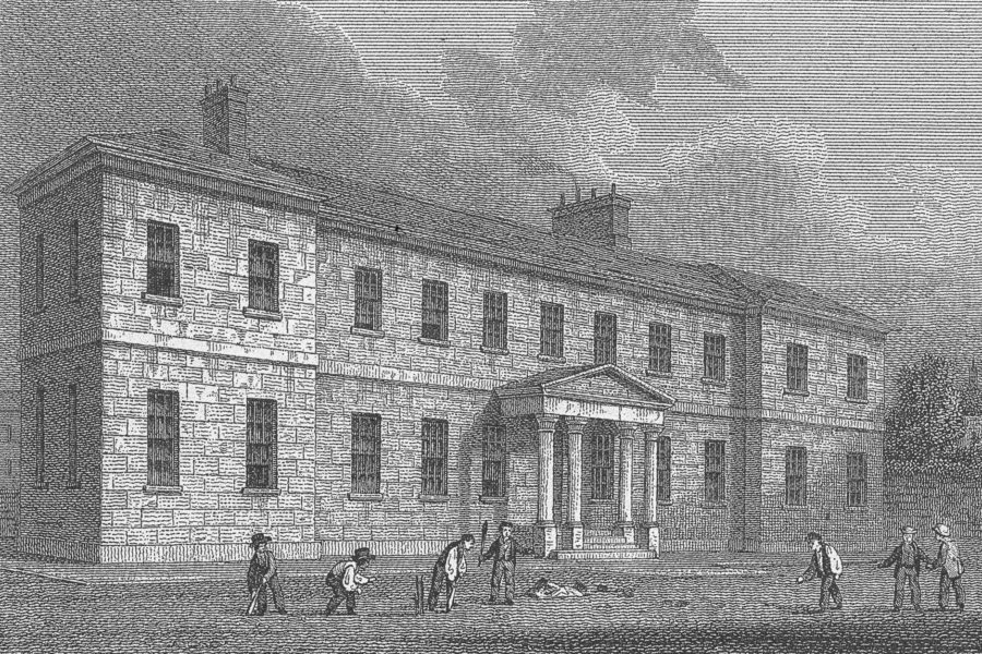 1819 Old High School Engraving built 1777