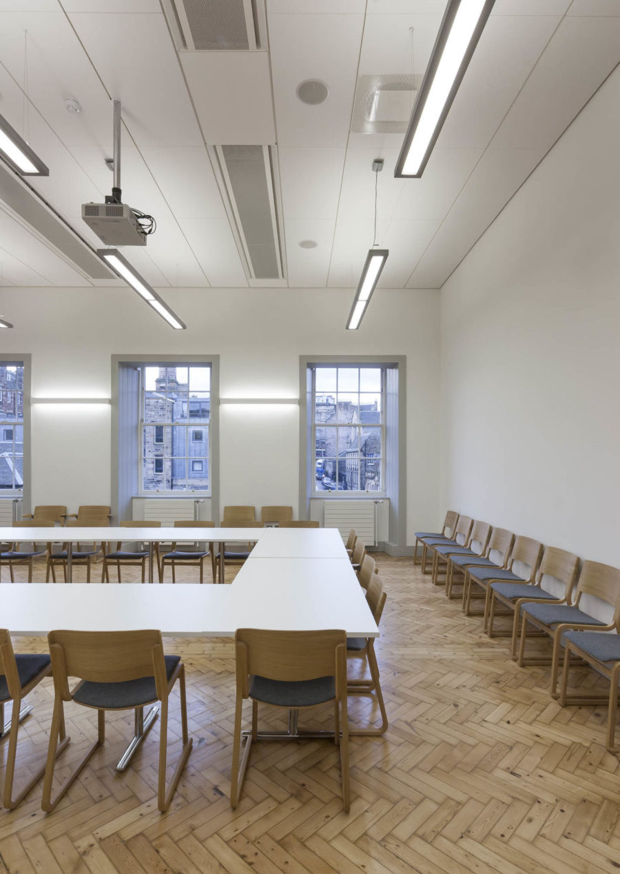 Edinburgh Centre for Carbon Innovation. Meeting room in existing, repurposed building