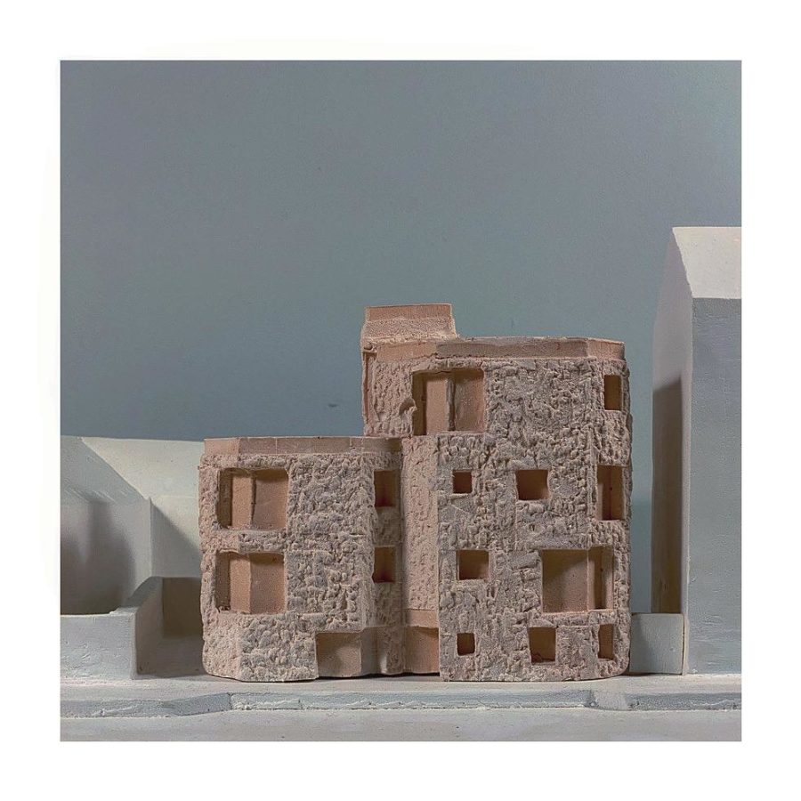 Model with rendered finish - Simon Court, Edinburgh. Fraser/Livingstone Architects, Edinburgh
