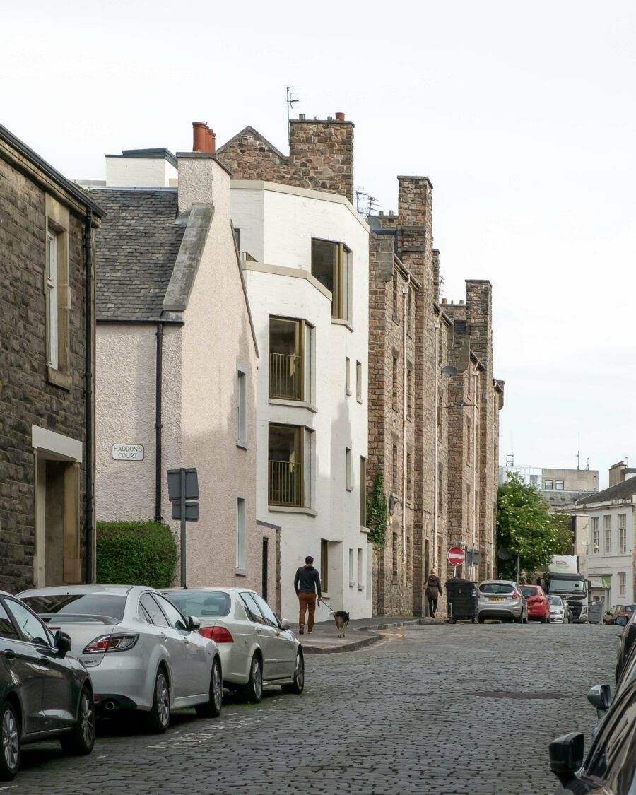 Exterior photograph of Simon Square from Howden Street