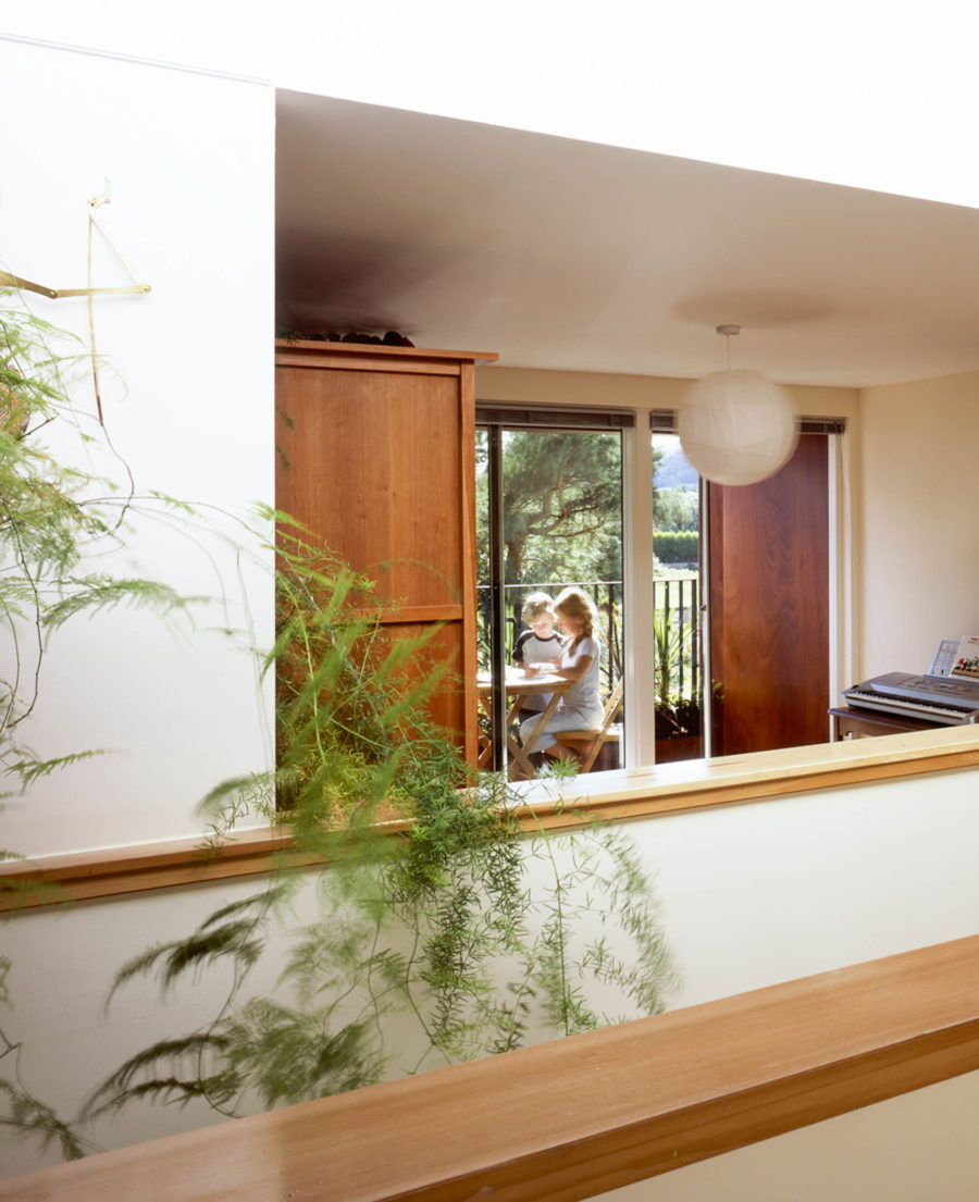 Princess Gate housing, Edinburgh, interior looking through from stairwell to balcony